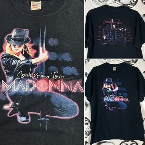 Madonna Confessions Black Short Sleeve 2006 Concert Tour Tee, Sz L🪩🎤